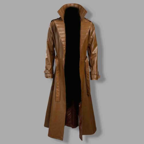 Gambit brown leather coat